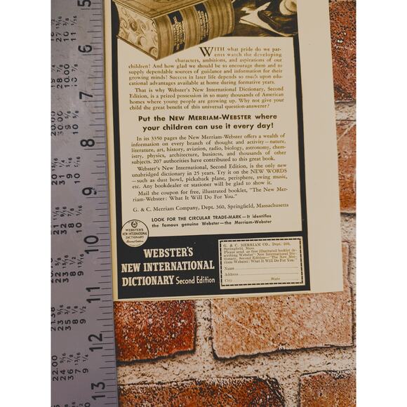 1940 Websters New Int'l Dictionary Success in Life Begins at Home Vtg Print Ad - Picture 7 of 11